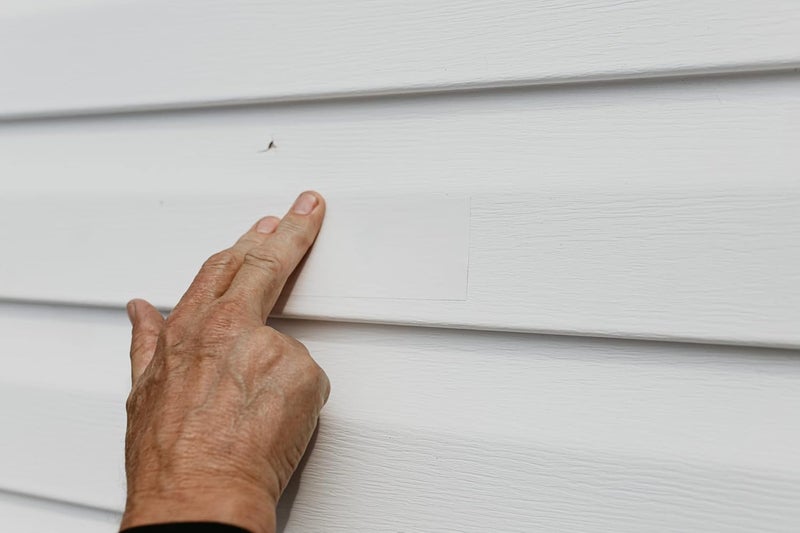 Mendyl Vinyl and Stucco Siding Repair Kit - Cover Any Cracks Holes or Blemishes - White Durable Self-Adhesive Paintable Vinyl Siding Patch Cut to Fit and Cover Any Cracks - 2 Patches (10) - Image 5